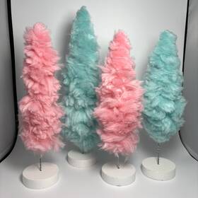 Michaels 195158230307 4 Cotton Candy Fabric Christmas Trees By Ashland Pink And Blue 12 Inch 10 Guc