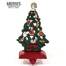5344-7 Midwest Of Cannon Falls 8 Inch Holiday Tree Cast Iron Stocking Hanger Christmas Vtg