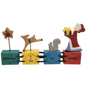 Midwest Of Cannon Falls 738449176016 Vtg 90s Christmas Blocks Shelf Decoration Primitive Gift