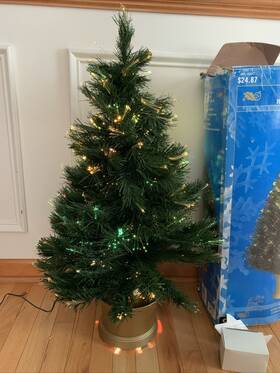 Midwestern Home Products 045484703863 Vintage Fiber Optic Christmas Tree 32 Inch Rotating Color Changing