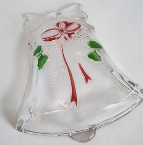 1a0609240480 Mikasa Christmas Sweets Candy Dish Plate Bell Shaped Crystal Holiday Gift