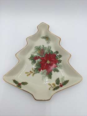 Mikasa 641265312981 Vintage Inch Holiday Bloom Christmas Tree Candy Dish Never Used Condition