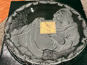 Mikasa 971/895 Christmas Madonna And Child 15.5 Inch Crystal Sa Platter New Box
