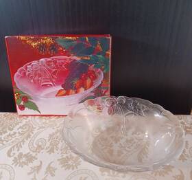 Rc197259 Mikasa Crystal Holiday Bells Oval 10 Inch Christmas Bowl In Original Box