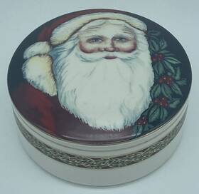 Ut060 Mikasa Ut060/683 Old St Nick Covered Porcelain Trinket Box Santa Claus Christmas Holidays