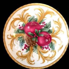 Ut075 Mikasa Ut075/683 Christmas Holiday Orchard Covered Candy Dish Trinket Box Lid Gold