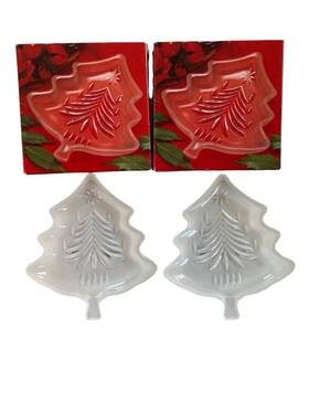 Wy155 Mikasa Wy155/503 Set Of 2 - Yuletide Tree Frost Sweet Dish 5 Inch Candy Christmas