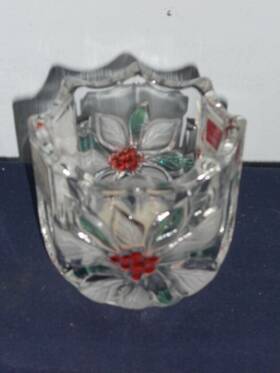Wy526 Mikasa Wy526/610 Celebrations By Christmas Holiday Bloom Crystal Votive Candle Holder