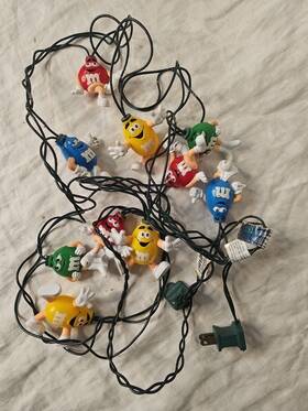 J-6497 Minami Vintage M&m Happy Lights Christmas Decor - 10 String Set Tested And Works