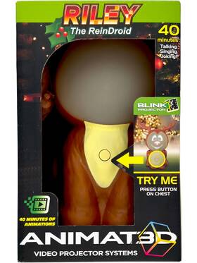 Mindscope 603625336976 Riley Reindroid Animated Christmas Reindeer Talking Singing Projector