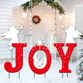Sdjoy-b-3-1 Mishunyus 5 Pcs Large Outdoor Christmas Decorations -joy Nativity Sets For Ou