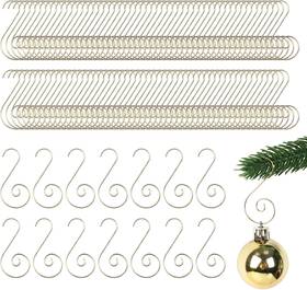 Hooks-120 Miukada Christmas Ornament Hooks Hangers 120pcs Small Metal Gold