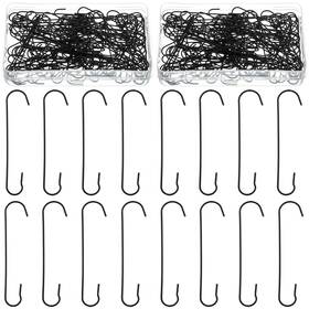 Pri-mixweer-00820 Mixweer 120pcs Christmas Ornament Hooks 0.51 X 2.36ftft C Shape Black