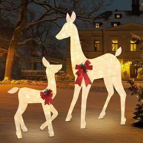 Gvlv30v210-j16 Mollie 2 Pieces Lighted Christmas Reindeers Outdoor Xmas Decor Deer With 210