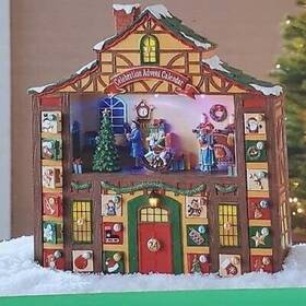 Xmas-5030  Moments In Time Christmas Decor Animated Advent Calendar House- Tabletop