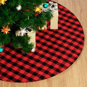 A73-ctm-001-35-red Monibloom Christmas Tree Skirt 35 Inch Timeless Plaid For