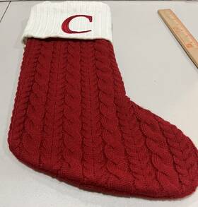 Monogram 400786740860 St. Nicholas Square 17 Inch Cable Knit C Initial Christmas Stocking