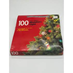 4a2-0132 Montgomery Ward Vintage 100 Miniature Christmas Lights Multi Color Flashing Ul