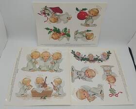 93015 Morehead 1997 Christmas Holiday Angel Window Clings Current 3 Sheets Usa