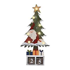 Morning View Christmas Tree Advent Countdown Calendar Led Lighted Wooden