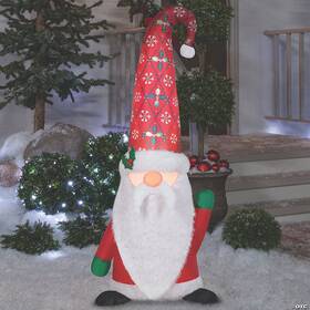 Morris 191245171690 5 Ft Lighted Christmas Gnome Inflatable Iridescent Fabric Outdoor Yard Decor