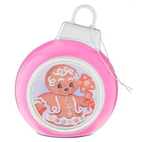 Mr. Christmas 051053129682 Pink Gingerbread Man Mini Blow Mold Light Up Ornament