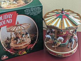 Mr. Christmas 051053291013 Holiday Go Round Horse Carousel 50 Songs Animated 1996