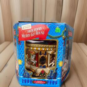 Mr. Christmas 051053296018 Animated 1994 Holiday Carousel Merry Go Round Musical In Good Cond