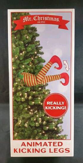 10701 Mr. Christmas Elf Animated Kicking Legs 16 Inch Motion Activated Working Great Shape