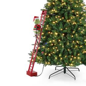 13303 Mr. Christmas 43 Inch Animated Ladder Climbing Grinch Decoration With L