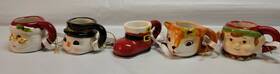 18843 Mr. Christmas 2021 Nostalgic Mini Mug Ornament Lot Of 5 Holiday Ceramic 1.5 Inch