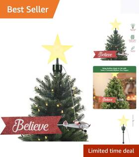 49305 Mr Christmas Mr. Santa S Sleigh Animated Tree Topper With 8 Inches Red