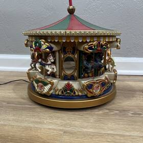 515482 Mr. Christmas Vintage Carousel Lighted Animated Musical Holiday Merry-go-round