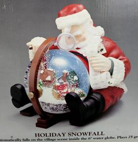 Mr. Christmas Inc. 051053268015 Inch Holiday Snowfall Musicial Snow Globe With Santa Brand New