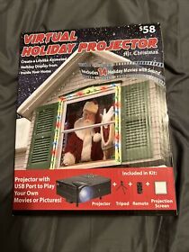 Mr Christmas Virtual Holiday Window Movie Projector Santa Claus New Halloween