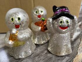 Mr. Halloween 051053902049 3 Lighted Glass Ghost With Timer By Christmas - Qvc Hsn