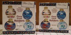 Mrs. Claus 047256064660 Mini Glass Ball Place Card Holders Set/8 Christmas Ornament