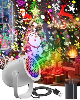 Ems-46 Mslitely Christmas Projector Lights - Led Snowflake Light Usb Powered Lamp For