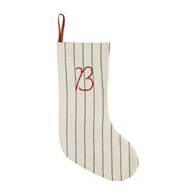 Mud Pie 718540736722 Striped Initial Christmas Stocking 19 Inch X 11 1/2 Letter B