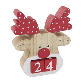 Mud Pie 718540808788 Christmas Countdown Blocks Reindeer 6 1/4 Inch X 5 1/2