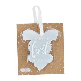 Mud Pie 718540860854 Babys First Christmas Ornament Blue 4 1/4 Inch X