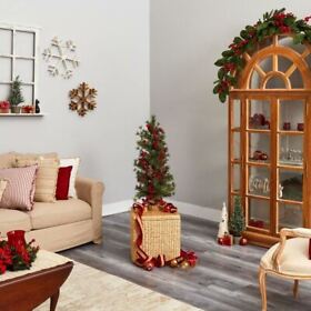 T3254 Multicolor Berry And Pine Artificial Christmas Tree With 50 Warm White Lights A