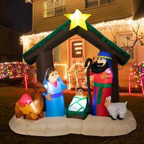 4434180 Mumtop 6 Ft Christmas Inflatables Outdoor Decorations - Nativity Scene Nativi