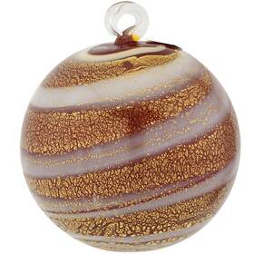 026b Murano Fl Rd Glassofvenice Glass Galaxy Ball Christmas Ornament - Red Gold