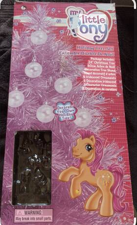 Ztr0800 My Little Pony Kurt Adler Hasbro 24 Inch Christmas Holiday Tree 2004 Purple Preowned