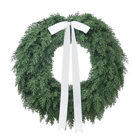 My Texas House 804606237101 Evergreen Artificial Cedar Christmas Wreath Realistic 500 Branch