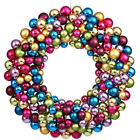 N114400 Vickerman Multi-color Ball Wreath 734205247433