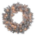 N135225 Vickerman Silver White Pre-lit Wreath
