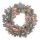 N135249 Vickerman White Pre-lit Wreath Clear Lights Silver 48 In 734205309025