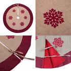 Na Sanno Christmas Tree Skirt Snowflakes Burlap Rustic 753610383482